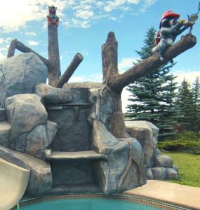 Concrete stone waterfall